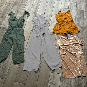 Monteau Green, Gray, Orange, and Tan Jumpsuits & Rompers